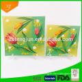 2pc tempered Glass plate square shape with decor